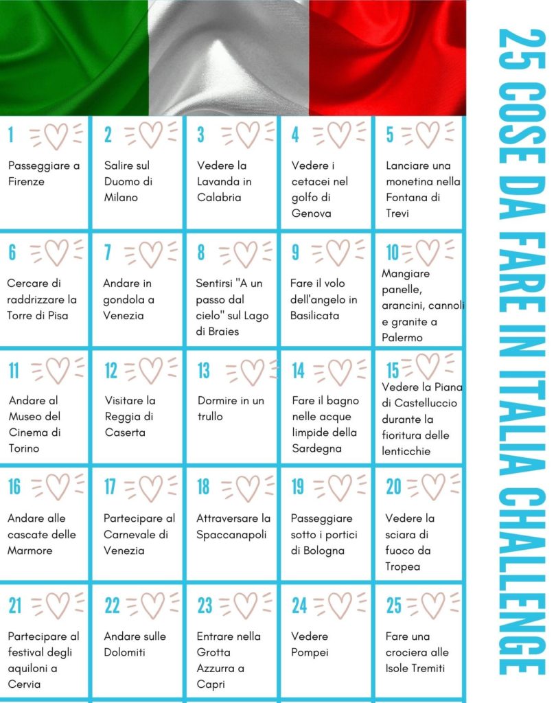 25 cose da fare in italia